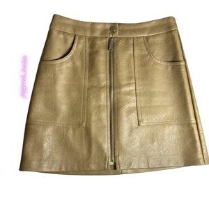 Stradivarius Faux‎ Leather Tan Skirt
